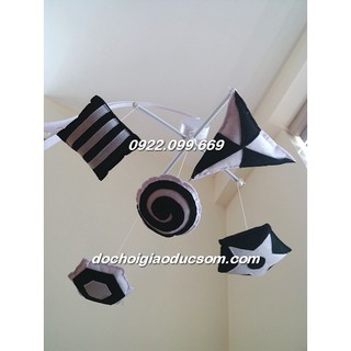 Treo nôi vải HANDMADE kích thích thị giác đen trắng