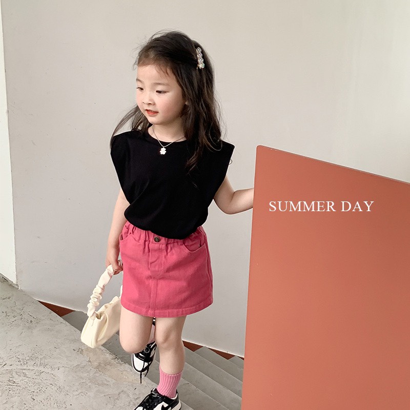 Áo thun tanktop vai đệm mút sành điệu cho bé A800 [Form lớn hơn 1 size]