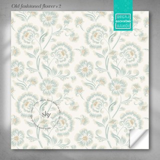 Decal trang trí họa tiết hoa lá vintage 𝐎𝐥𝐝 𝐟𝐚𝐬𝐡𝐢𝐨𝐧 𝐟𝐥𝐨𝐰𝐞𝐫 tấm lớn 60x165cm