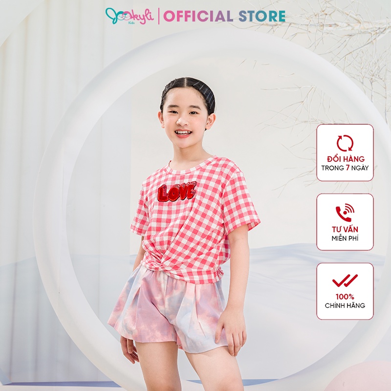 Áo thun JOOKYLI bé gái chữ Love xoắn eo 57G0980
