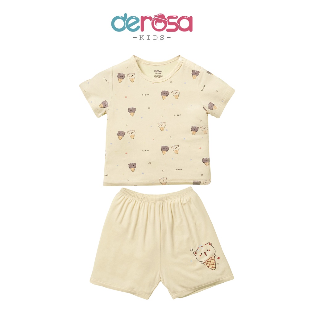 Bộ quần áo cho bé DEROSA KIDS đồ bộ cộc tay bé trai | 6-24M | 070-424
