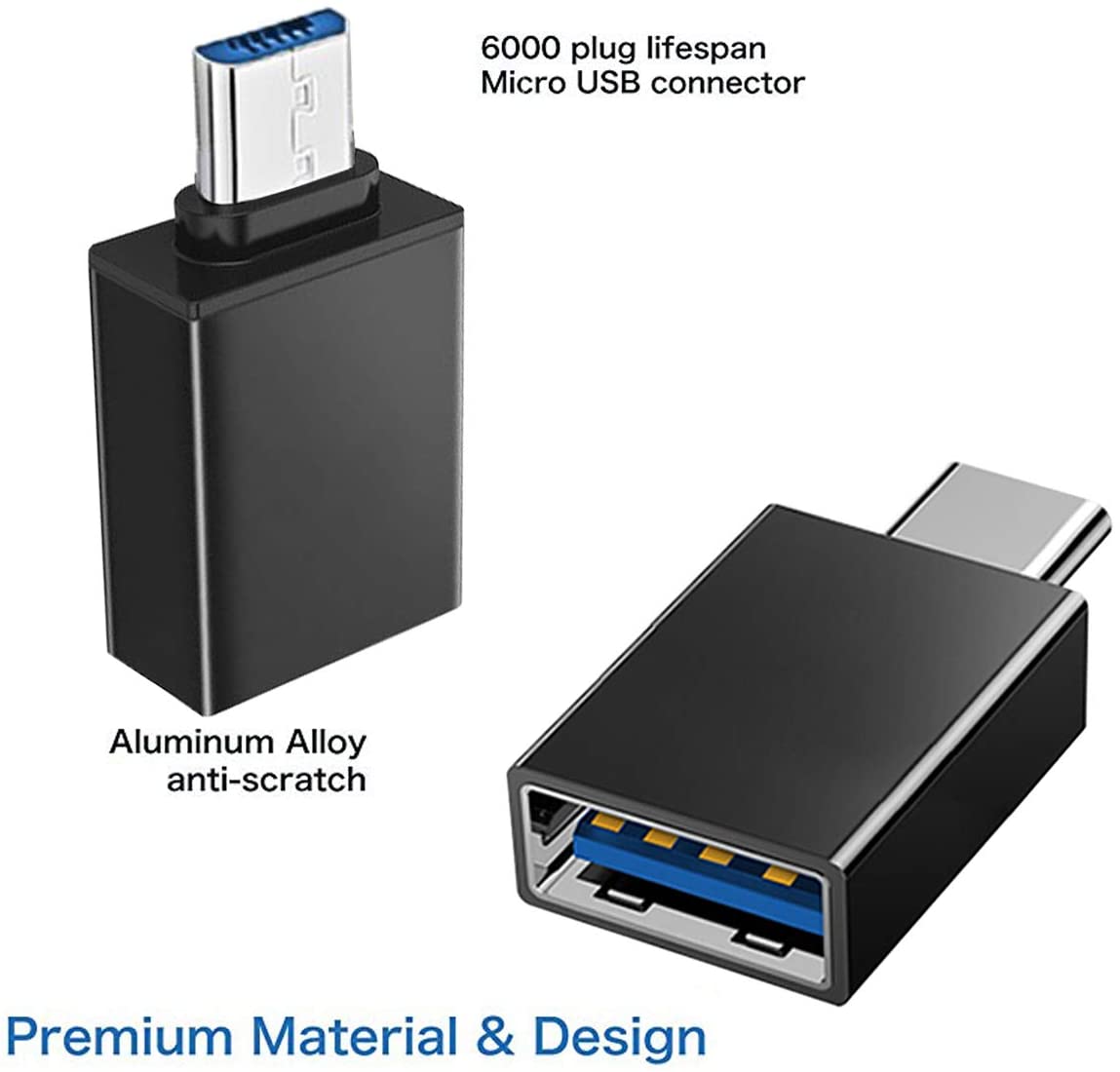 Bộ chuyển đổi Micro USB OTG USB OTG cho điện thoại và máy tính bảng Android, Cắm và chạy Tương thích với Ổ đĩa flash USB, Máy ảnh, Chuột, Bàn phím