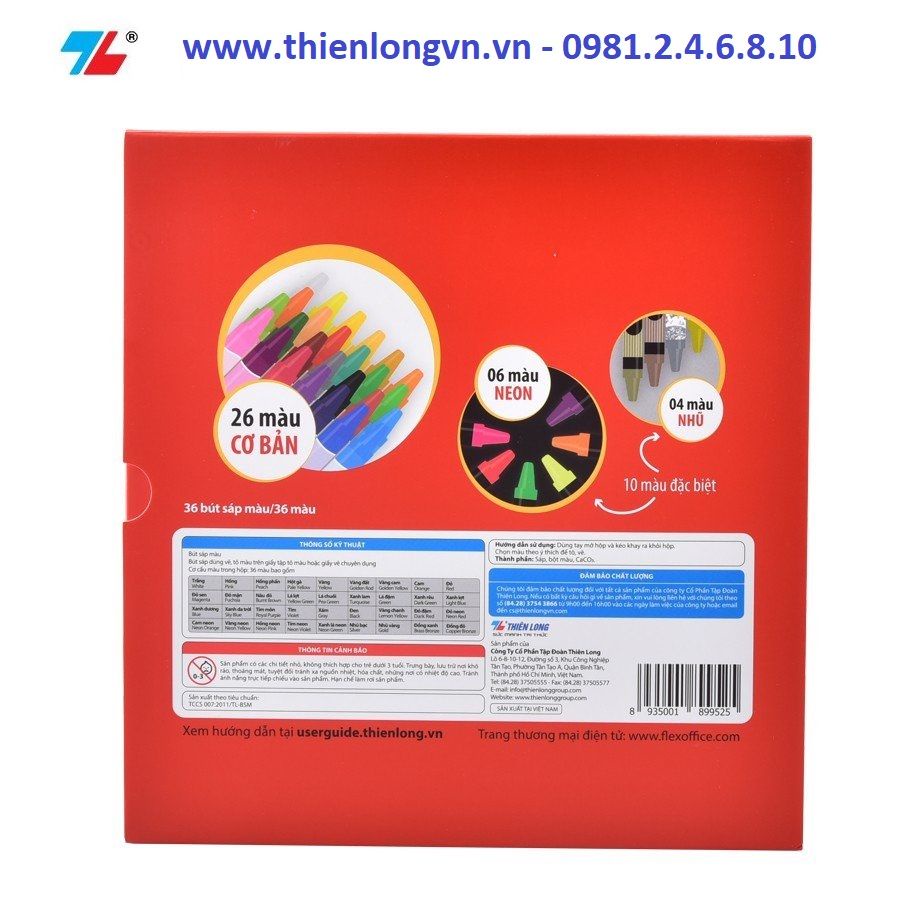 Bút sáp 36 màu Thiên Long Colokit CR-C042