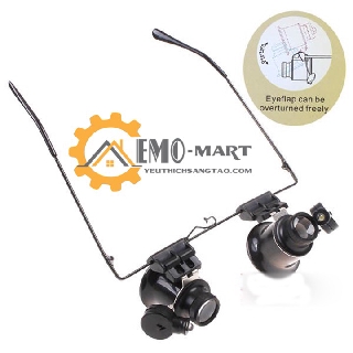 [ BH 12 Tháng ] Kính lúp đeo mắt  v1 ⚡️𝐅𝐑𝐄𝐄 𝐒𝐇𝐈𝐏⚡️ Có đèn Led chiếu sáng - Độ phóng đại 20x