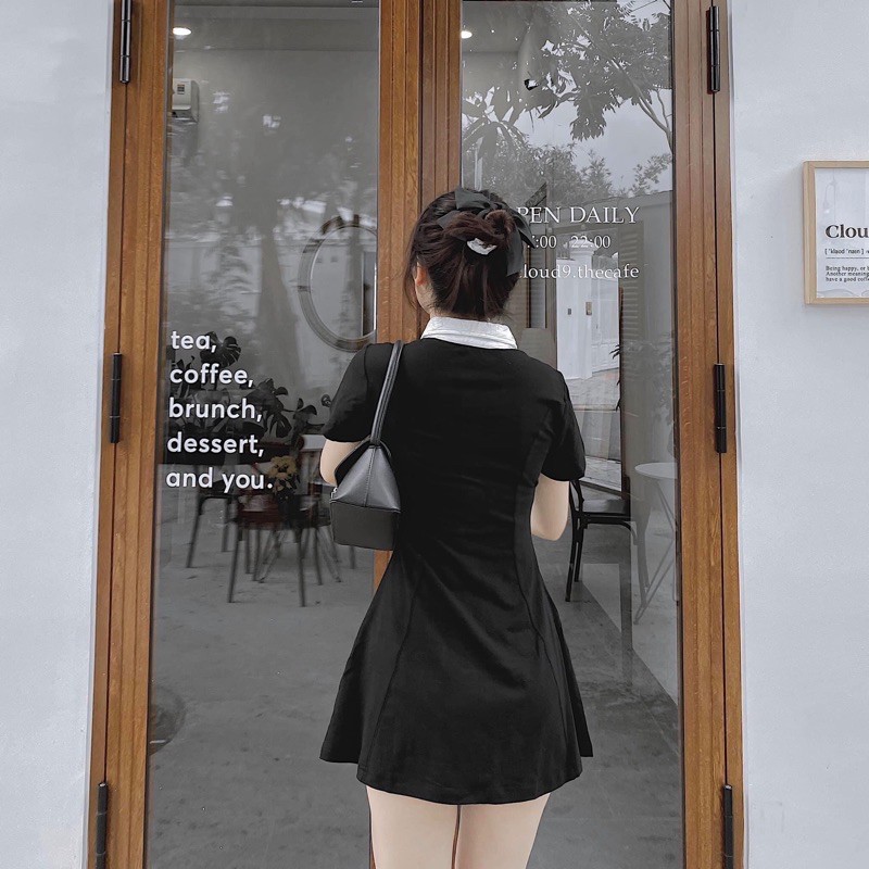 SIÊU PHẨM - Váy đầm nữ kiểu polo cổ trắng dễ thương năng động