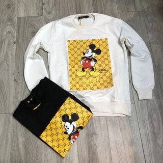 Áo nỉ Gc in hình mickey nền vàng hot trend 2020 - Áo thu đông