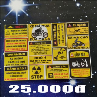 combo tem cảnh báo dán xe