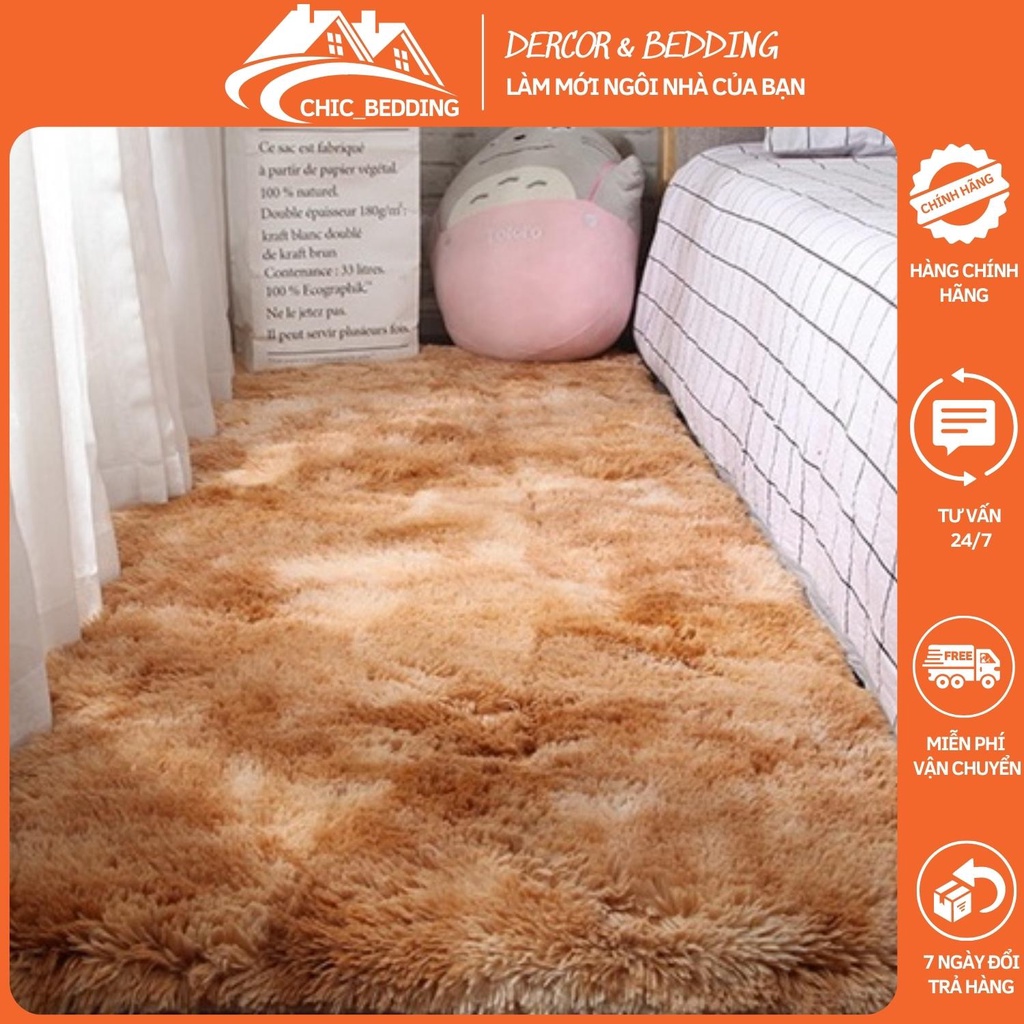 Thảm lông loang trải sàn, thảm lông size 1m6x2m chống trơn trượt dày dặn loại đẹp