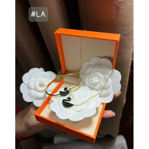 Set Dây chuyền,Lắc tay,khuyên tai 💥THIÊN NGA ĐEN💥 TIitan Cao Cấp không hoen ,không gỉ,⚡Kèm Ảnh +Video thật⚡