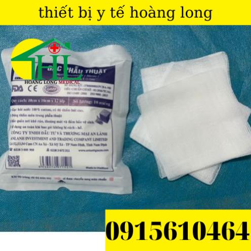 Gạc phẫu thuật tiệt trùng AN LÀNH 10 x10 x6 lớp