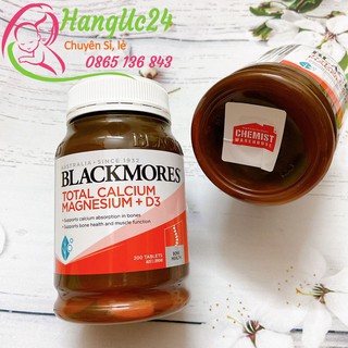 Canxi Magie Total Blackmores Úc 200 viên -  (Blackmores Bone Health Total Calcium & Magnesium + D3) - Đủ bill Chemist