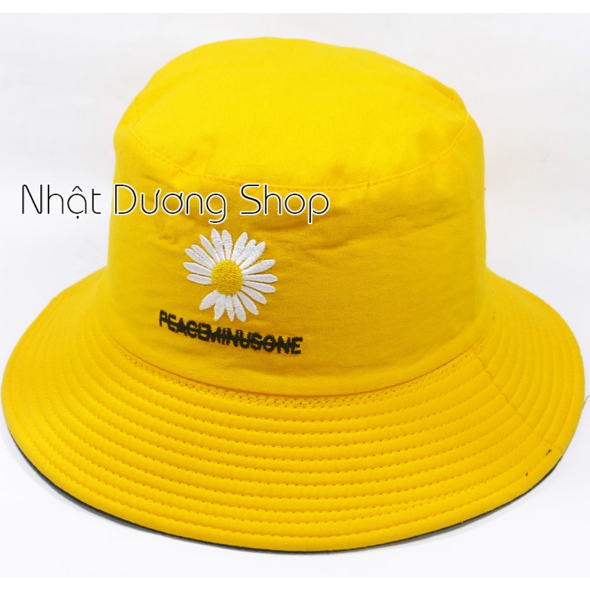 Nón tai bèo Hoa cúc 2 mặt,thêu hình hoa cúc và chữ NY chất liệu Cotton thoáng mát thích hợp cho nam nữ