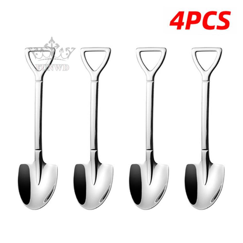 Set 4 / 10 Muỗng Ăn Tráng Miệng Bằng Thép Không Gỉ