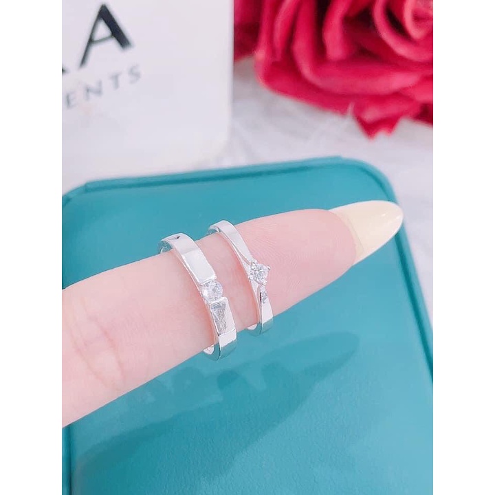 Nhẫn Đôi, Nhẫn Đôi Bạc Nam Nữ (Tặng Kèm Hộp) Cam Kết Chuẩn Bạc Ta Xịn Không Xỉn Màu- TSJC41