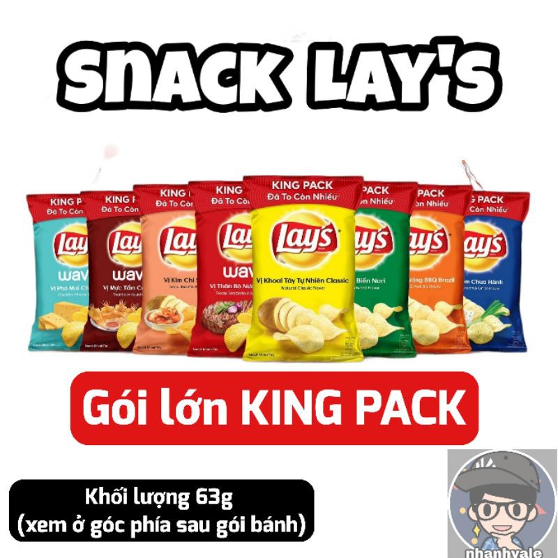 Snack khoai tây Lay's với 10 hương vị lựa chọn gói 56g