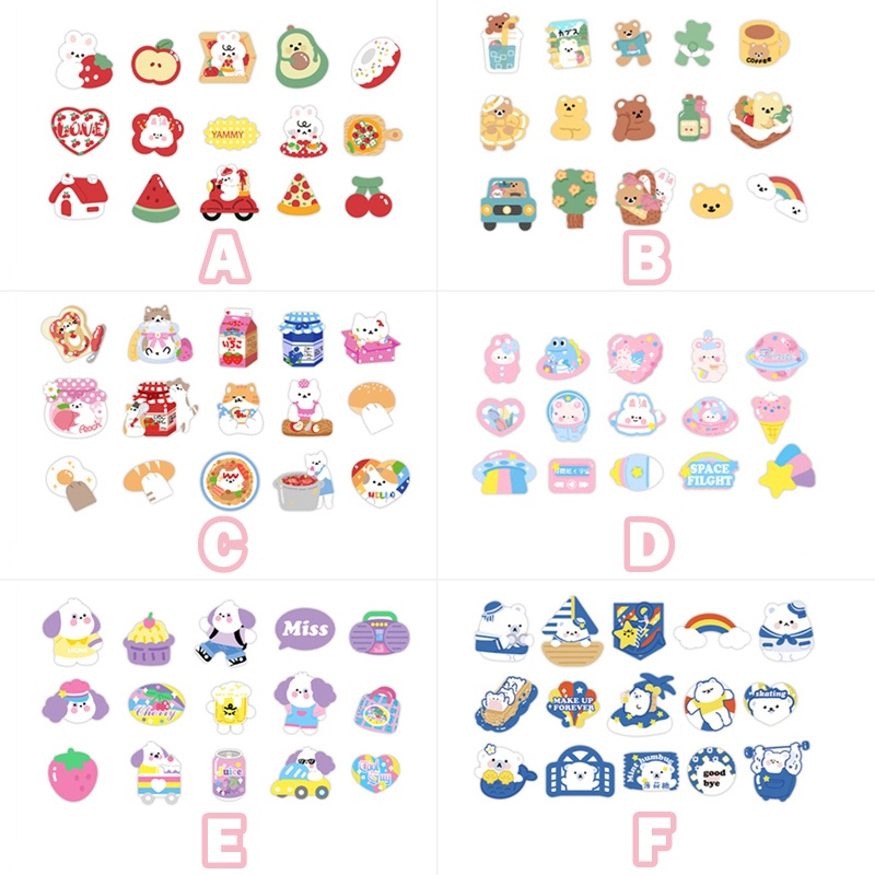 Flowertree Bộ 45 Sticker Dán Trang Trí Sổ Tay