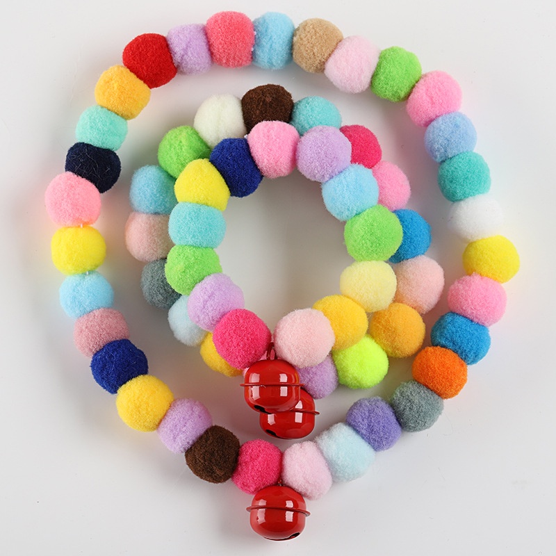 Vòng cổ trang trí banh lông xinh xắn dành cho thú cưng