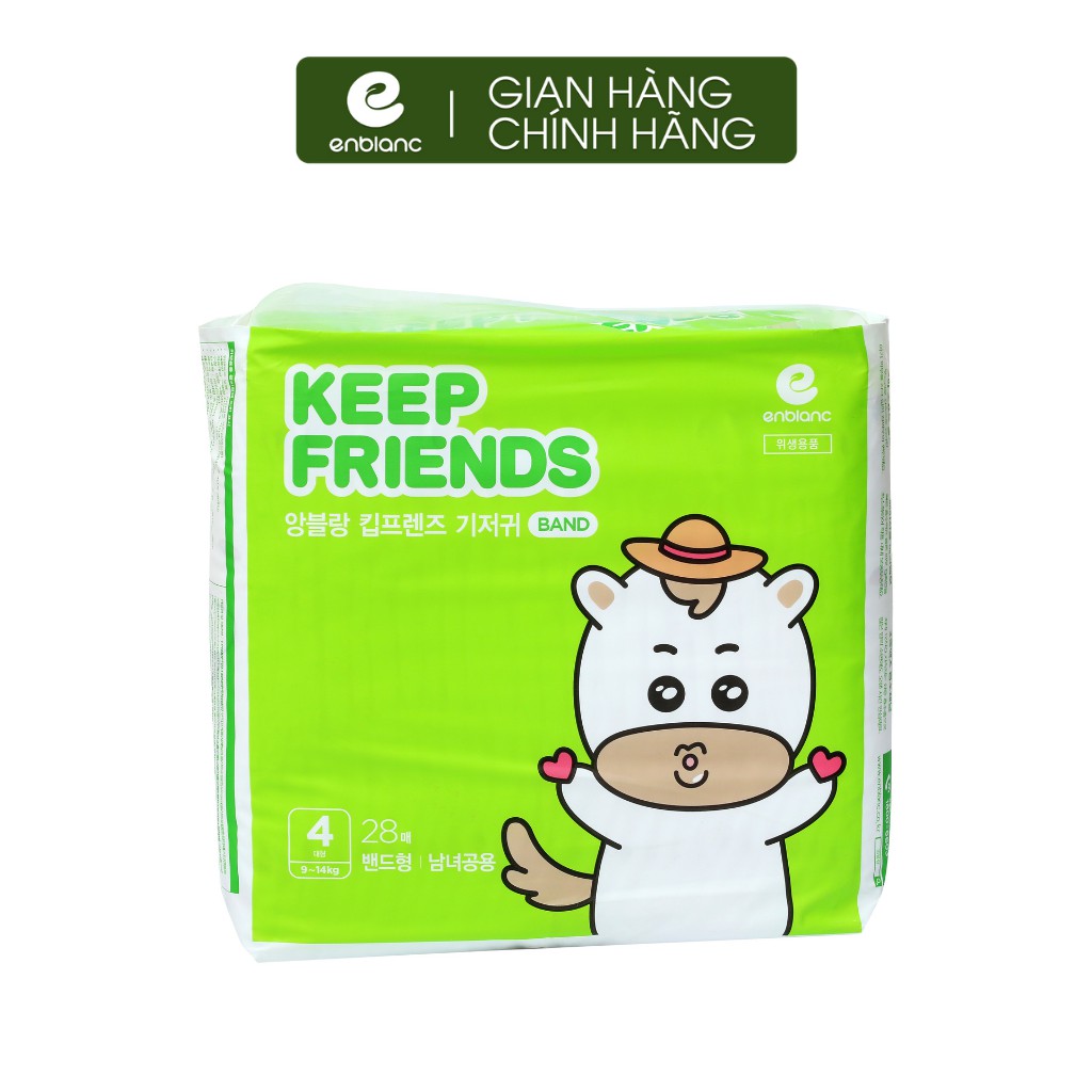 Combo 3 Tã Bỉm Dán ENBLANC KEEP FRIENDS Size L28 Nội Địa Hàn Quốc Siêu Thoáng Mát, Thấm Hút