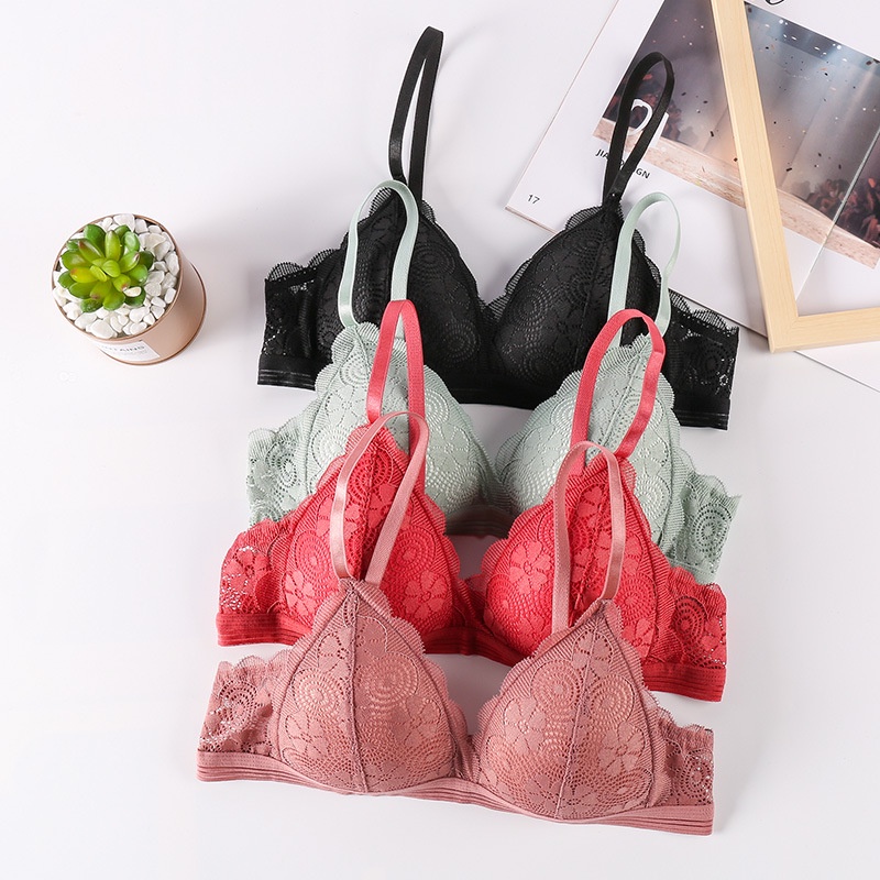 Áo Bralette ren hoa không gọng đệm liền mỏng BRA02_NuciFera có móc cài sau điều chỉnh