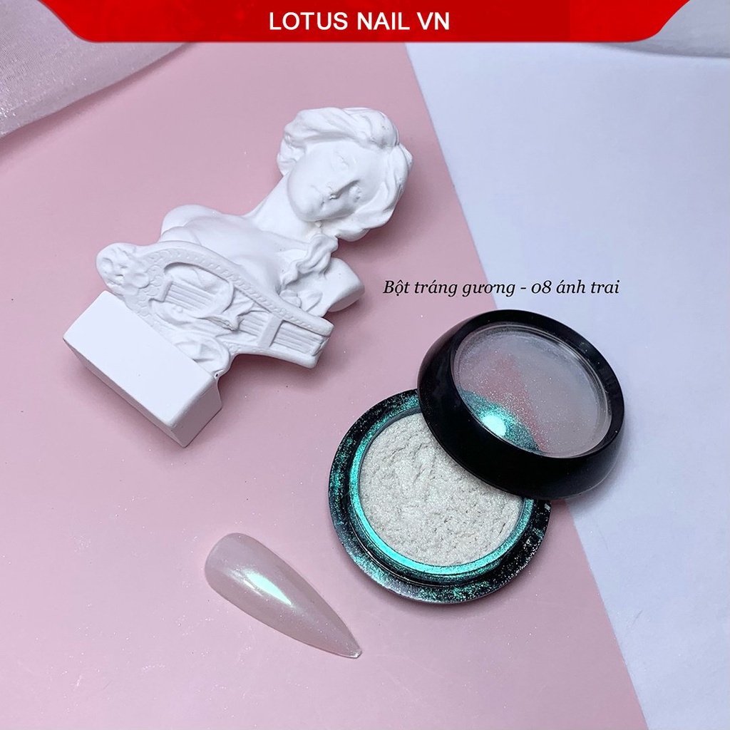 Bột tráng gương nail trang trí móng nhiều màu sắc