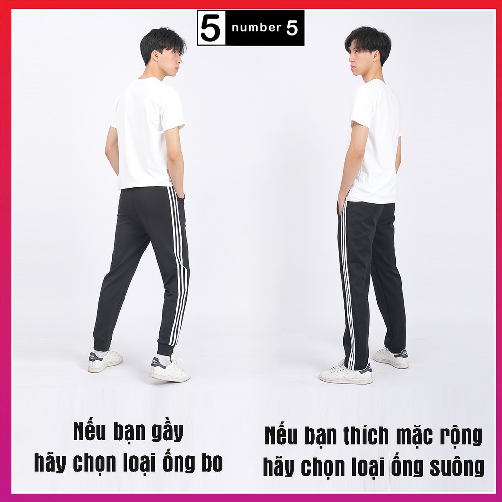 Quần Thể Thao Nam 3 Sọc Nỉ Dày Dặn NUMBER5 Quần Jogger 3 Lines Nam Thu Đông Co Giãn Ống Suông ,Ống Bo [Q3S]