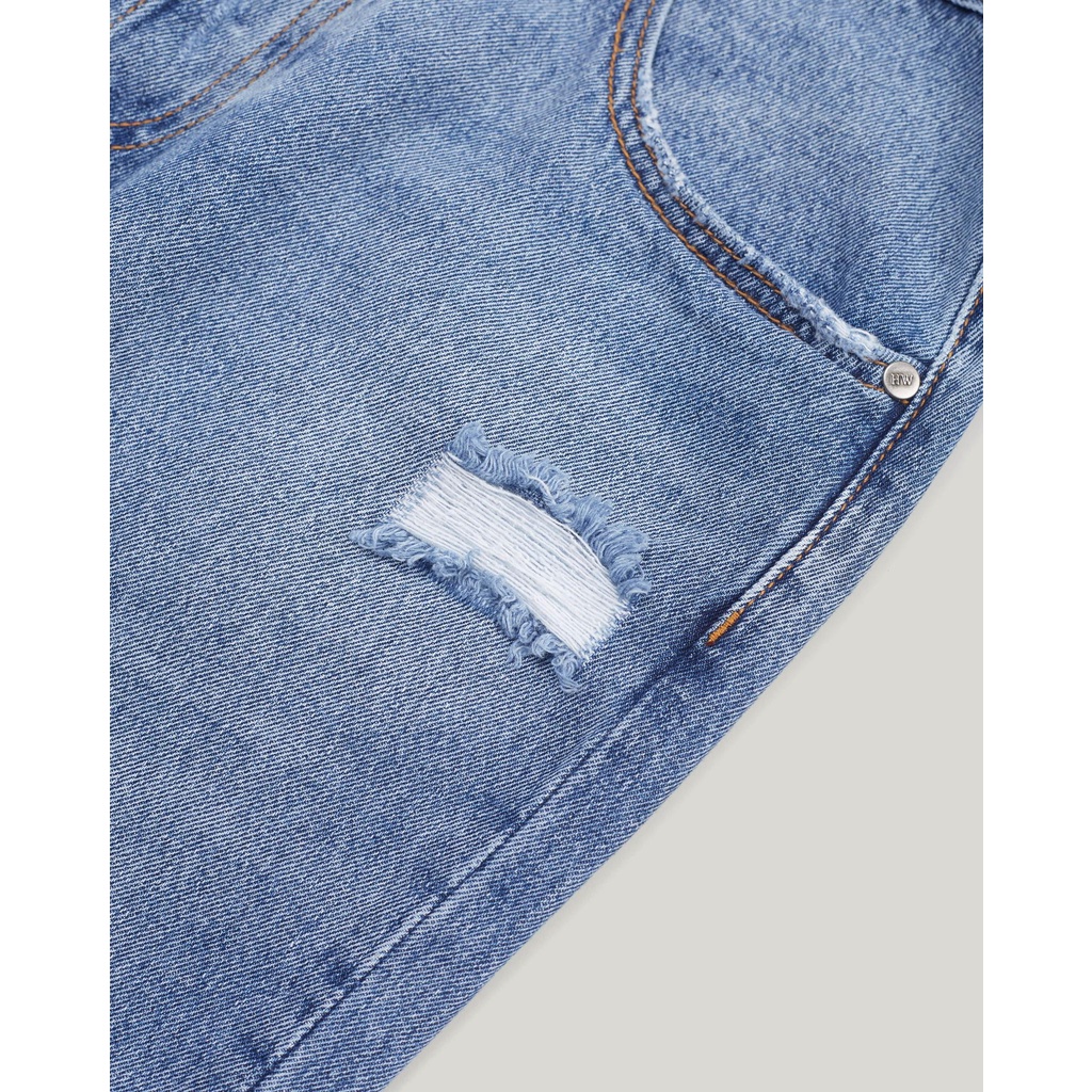 Quần jeans loose nam dáng xuông Highway (Menswear) Iggy Xanh Rách