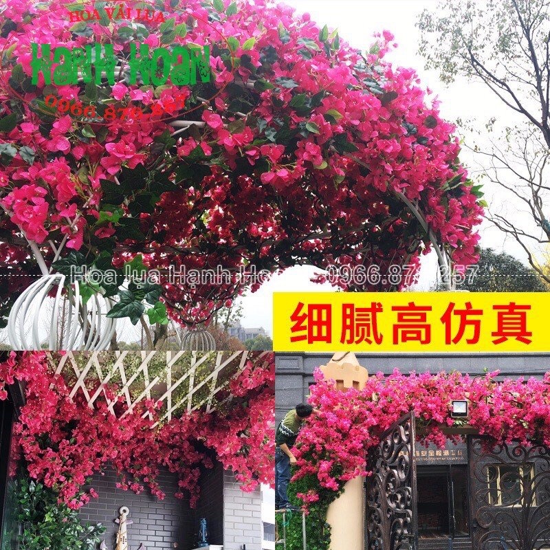 Cành hoa Giấy cao 1m2 giống thật 99% - Hoa giả decor