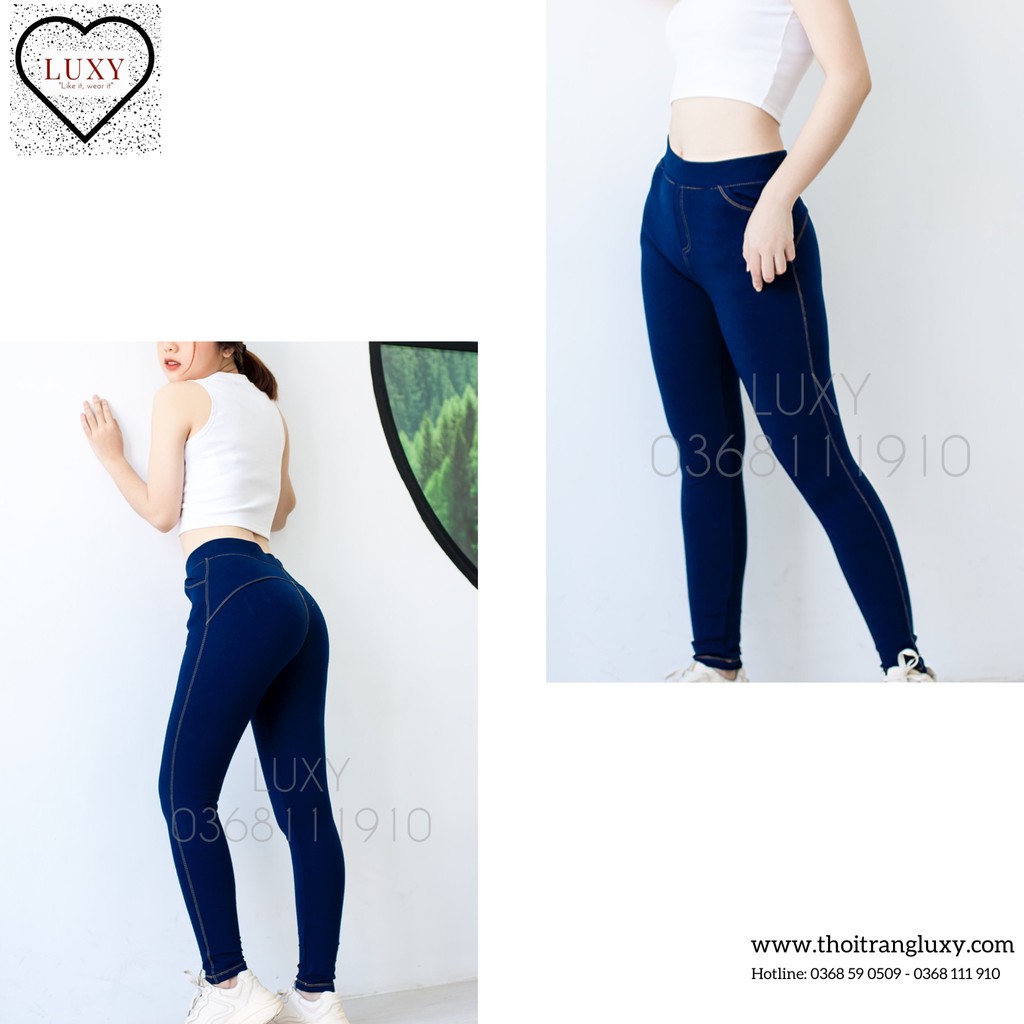 Quần Thun Nữ Legging Giả Jean Bền Rẻ Đẹp