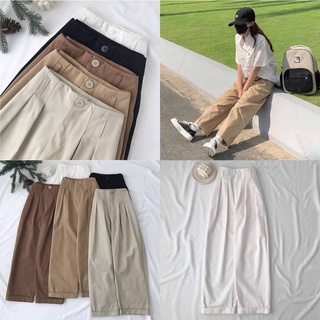 Quần Suông Nữ Ống Rộng Cạp Cao Quần Kaki Nữ Ống Đứng Trơn Basic 5 Màu Đen Be Nâu Trắng Nâu Nhạt SPEA 2734 Gous.go