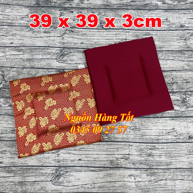 Nệm Ngồi Kiểu Nhật HIRO 39x39x3cm - Dùng Ngồi Bệt Bàn Trà, Ghế Gỗ, Salon, Sofa, Ô Tô, Xe Hơi