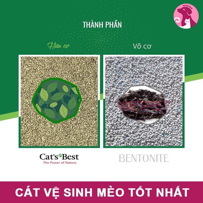 [TẶNG XÚC XÍCH] Cát hữu cơ cho mèo - CAT'S BEST ORIGINAL (10L) - Cát vệ sinh hữu cơ vón cục khử mùi và vi trùng
