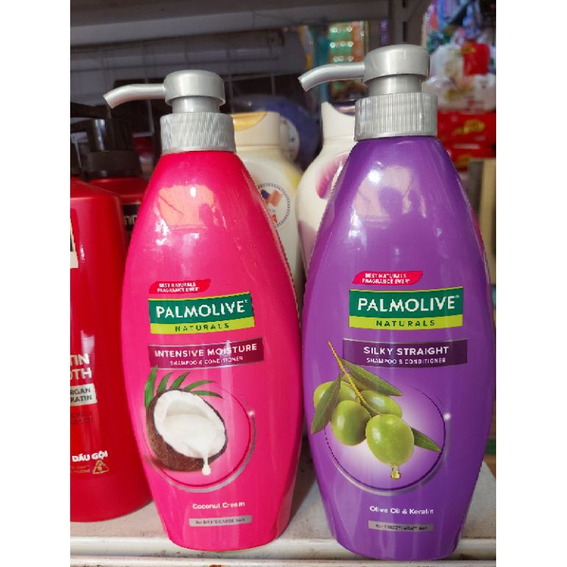 Dầu gội có dầu xả Palmolive thiên nhiên suôn mượt dưỡng ẩm chai 600ml