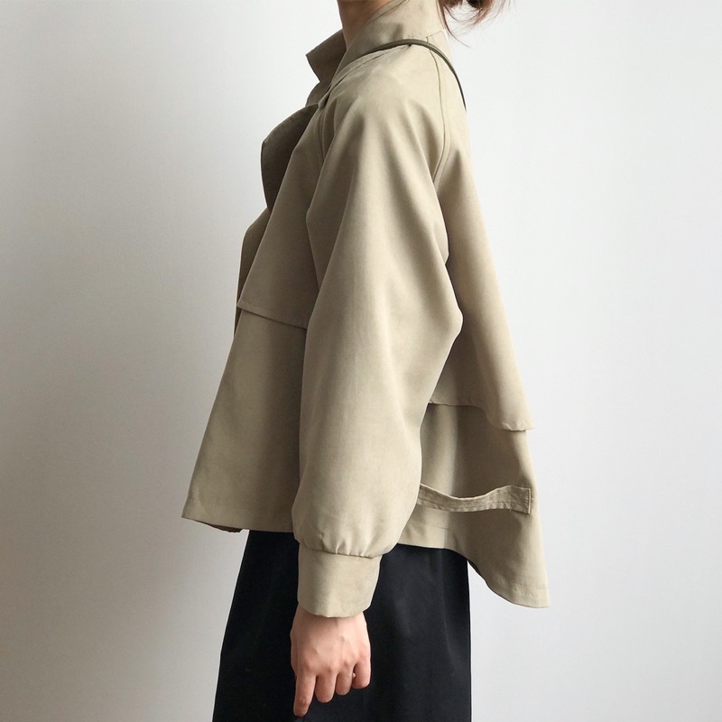 Áo khoác Mangto dáng ngắn Hàn quốc chất mịn