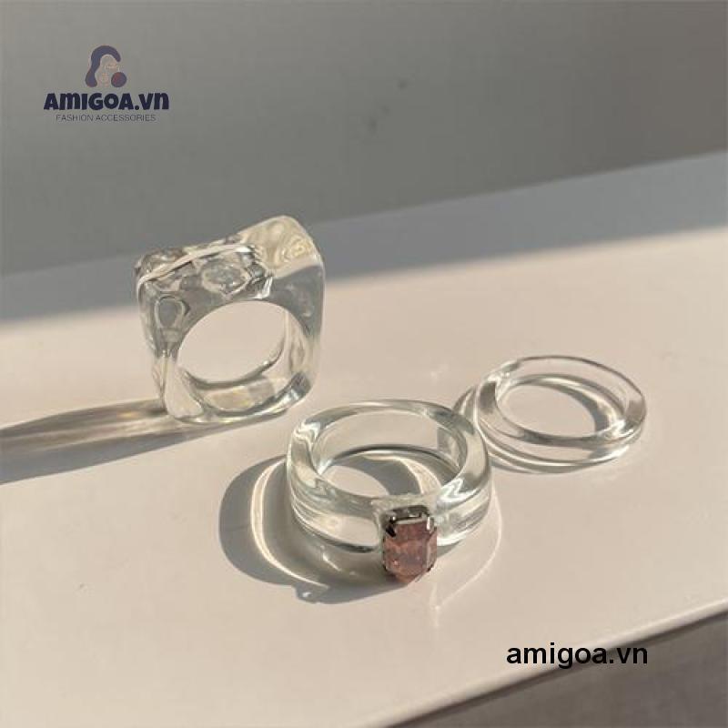 ✨✨Nhẫn Hở acrylic acrylic Thiết Kế Độc Đáo Thời Trang