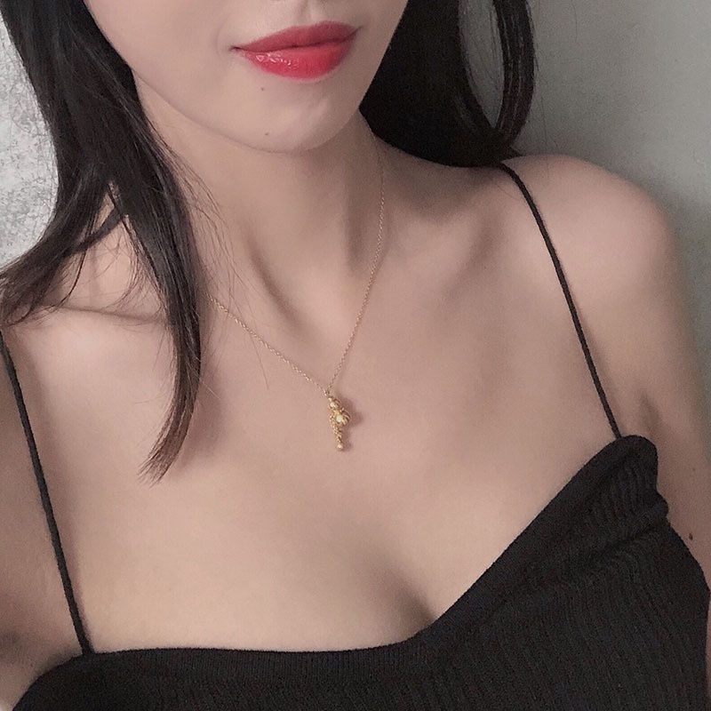 Vòng cổ Thép Titan Mặt Hình Quả Bầu mini Đơn Giản Không Phai Màu Dành Cho Nữ