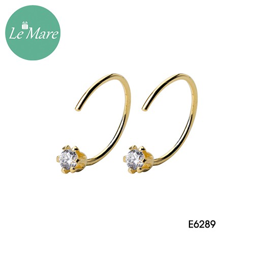 Khuyên tai bạc thời trang móc đá đơn E6289 - Le'mare Jewelry