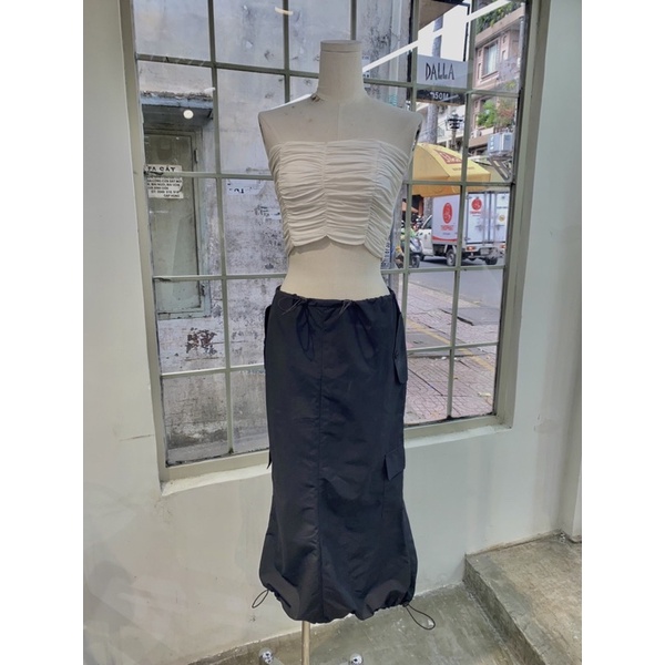 CHÂN VÁY DÙ DÀI Y2K NYLON CARGO SKIRT CESAR