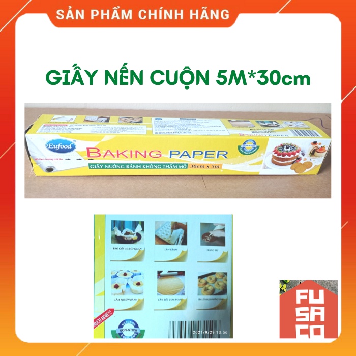 BAKING PAPER/Giấy nến chống dính loại cuộn 5M size 30cmx5m [EUFOOD]