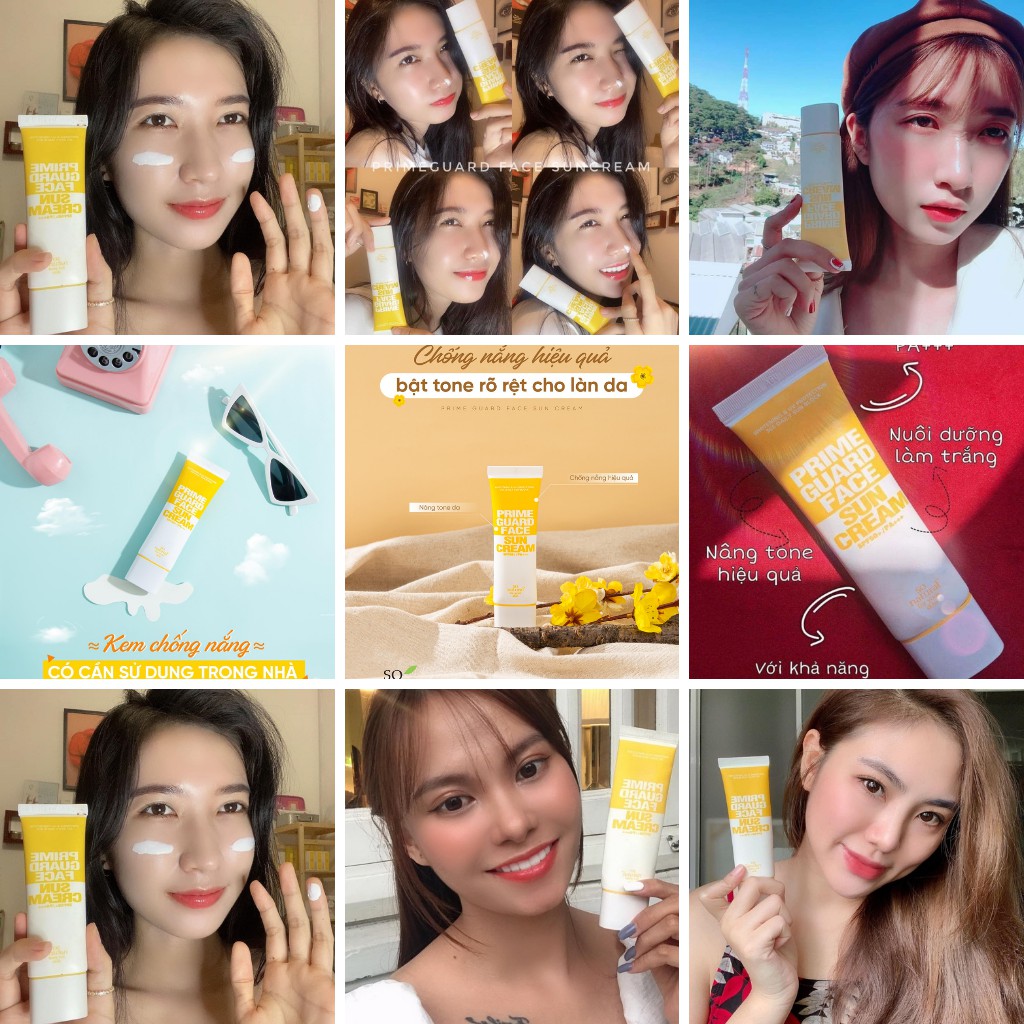 Kem Chống Nắng Kiềm Dầu Giữ Ẩm Dưỡng Trắng Da Và Che Khuyết Điểm Prime Guard Face Sun Cream SPF50+/PA  Nhập Hàn Quốc