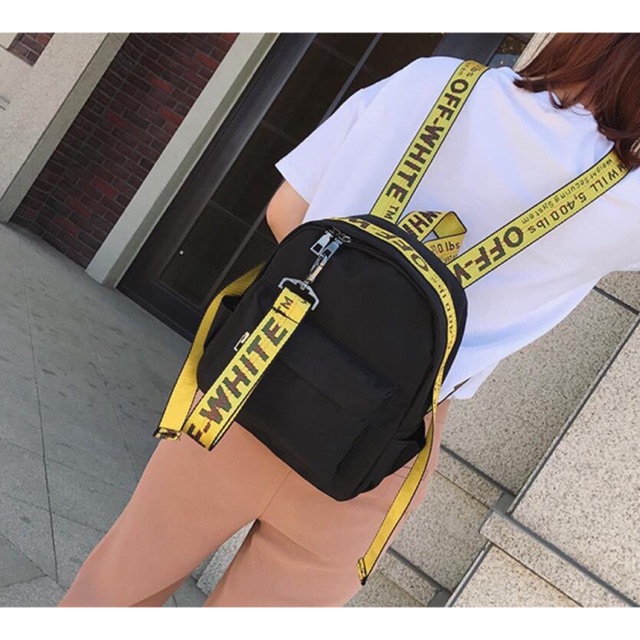 [FREESHIP❤️] Balo thời trang nữ Off White dây vàng 6830