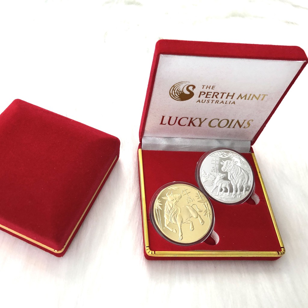 [QUÀ TẾT 2021] Cặp Đồng Xu Hình Con Trâu Quà Phong Thủy Năm 2021 | BigBuy360 - bigbuy360.vn