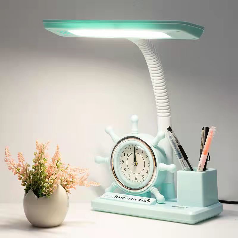 Đèn led Để Bàn Học Tập Kiểu Hoạt Hình Dễ Thương Cho Trẻ Em - 1Me Åååååååååè Quảngjcô Có Đồng Hồ Báo Thức 1⁄2å ° Vi Sợi / *