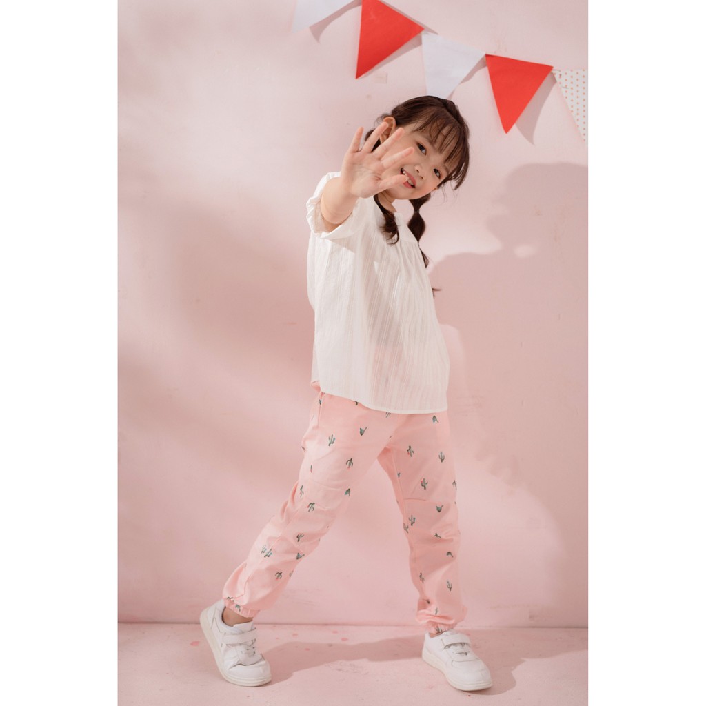 [LITTLE PINK] KATIA PANTS - Quần kaki hồng xương rồng bé gái