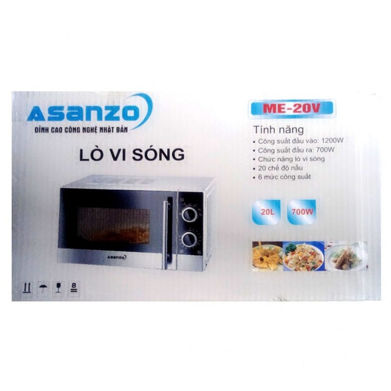 [Mã ELMS05 giảm 5% đơn 300k]Lò vi sóng đa năng Asanzo ME-20V (20 lít) _ ME-20V