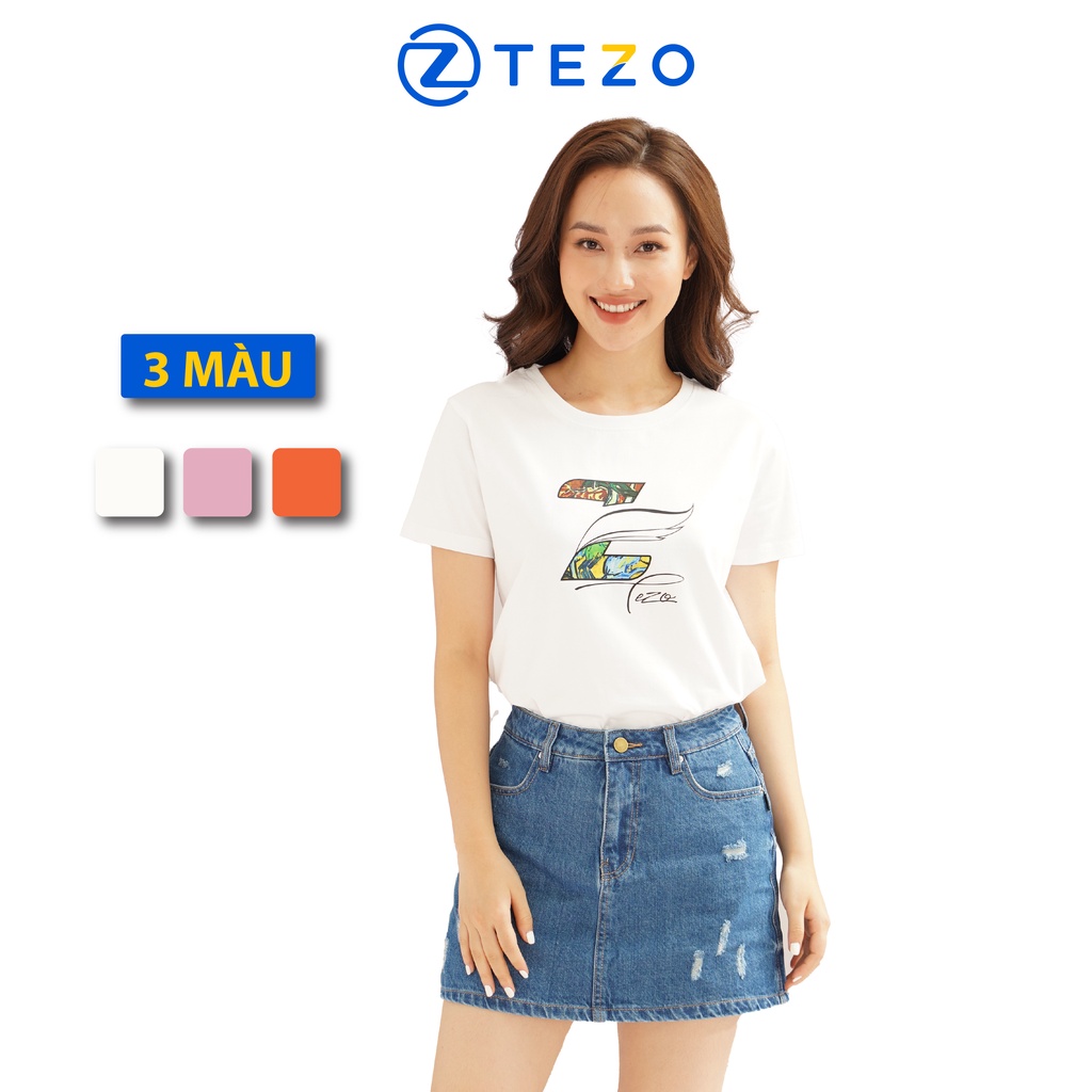Áo phông nữ hoạ tiết in hình chứ Z cách điệu Tezo năng động thoải mái 2205APOT17