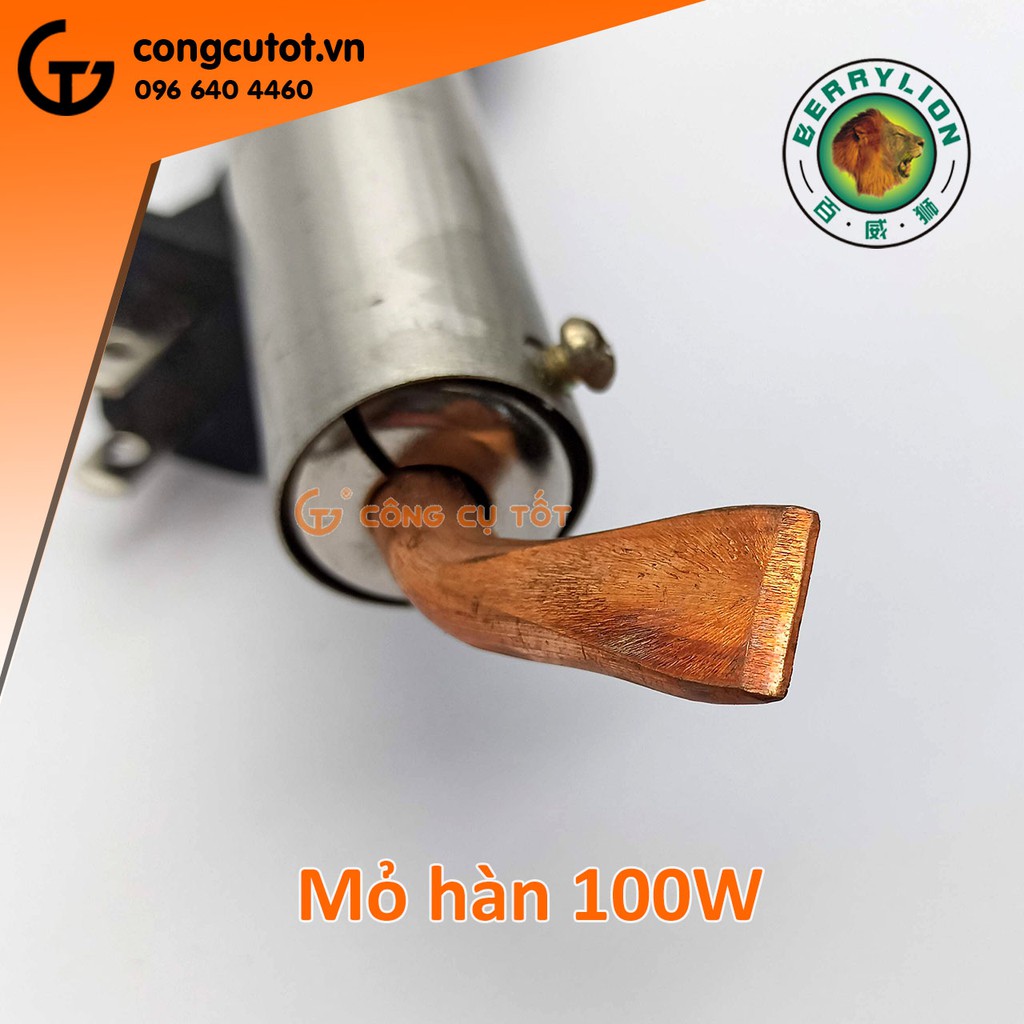 Mỏ hàn dẹp cán gỗ Berrylion 100W