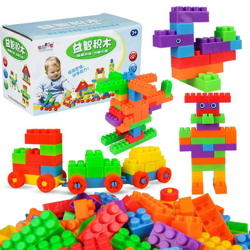 Lego Duplo Đồ chơi mô hình động vật,đoàn xe,tháp tự lắp ráp cho bé 72 chi tiết LỚN hộp màu