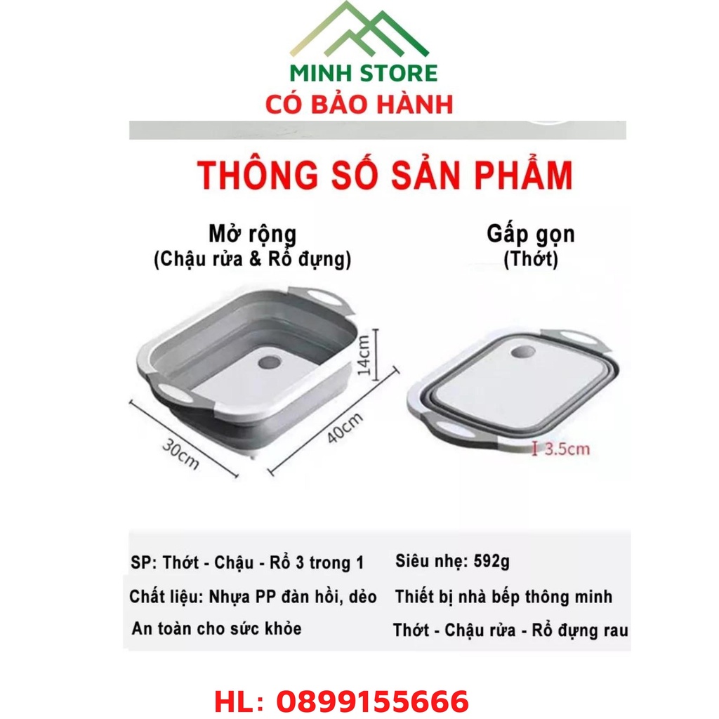 CHẬU ĐA NĂNG GẤP GỌN VÀ RỔ ĐỰNG, ĐA NĂNG, TIẾT KIỆM DIỆN TÍCH, SẢN PHẨM 3 TRONG 1 CHO KHÔNG GIAN BẾP
