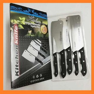 Bộ dao Thái Lan 5 món siêu bén - set 5 dao thép siêu bén cắt thái và chặt thịt cao cấp