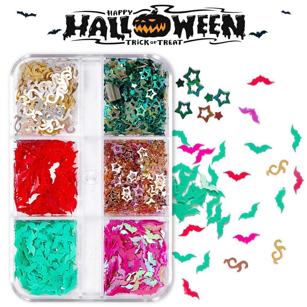 Hộp Bộ Xương 6 Ngăn Trang Trí Móng Tay Chủ Đề Halloween